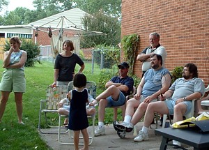 family on the patio